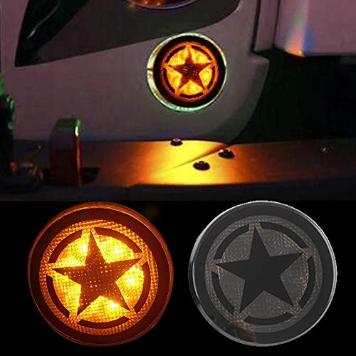 Z8LED Five Star Turn Signal Amber LED LED Amber Smoke Lens Flasher Lights for Jeep Wrangler JK JKU - Thumbnail 5