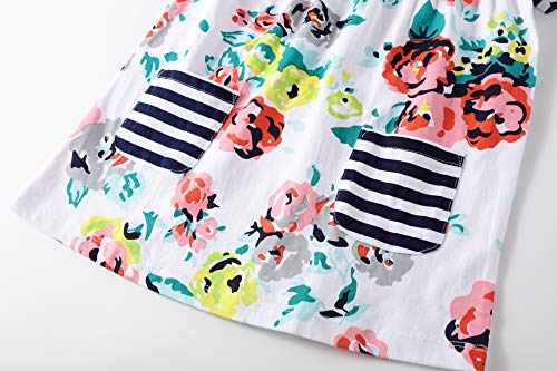 Baby Girls Casual Dresses Summer Cotton Striped Cute Printed Playwear Skirt 18M