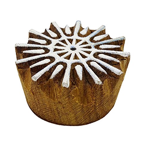 Handcarved Border Stamp Brown Wooden Textile Stamp Indian Printing Block Art