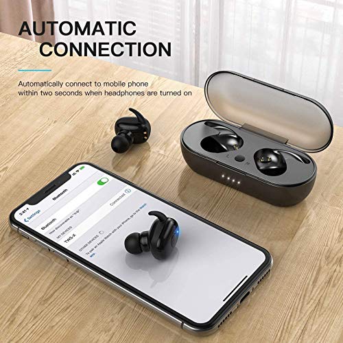OZJONGK Wah Chun Sunbrightful Waterproof Bluetooth 5.0 True Wireless Earbuds, Touch Control,30H Cyclic Playtime TWS Headphones with Charging Case and mic, in-Ear Stereo Earphones Headset B…