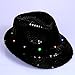 Anleolife Fedora Hat Led Fedora Hats Black Fedora Hats For Men Boys Flashing Led Cap Novelties Dance Hat School Show Performing Paillette Jazz Bling Hats 58cm/23'' Kids Adults General Use(black)