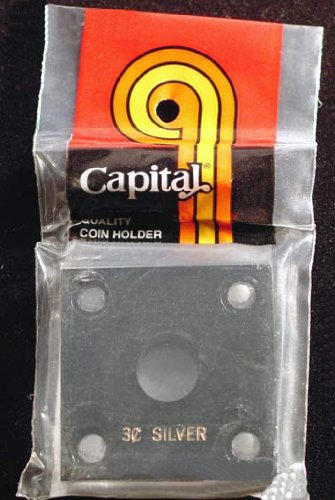 Capital Plastics 2x2 Holder - 3 CENT SILVER in Black
