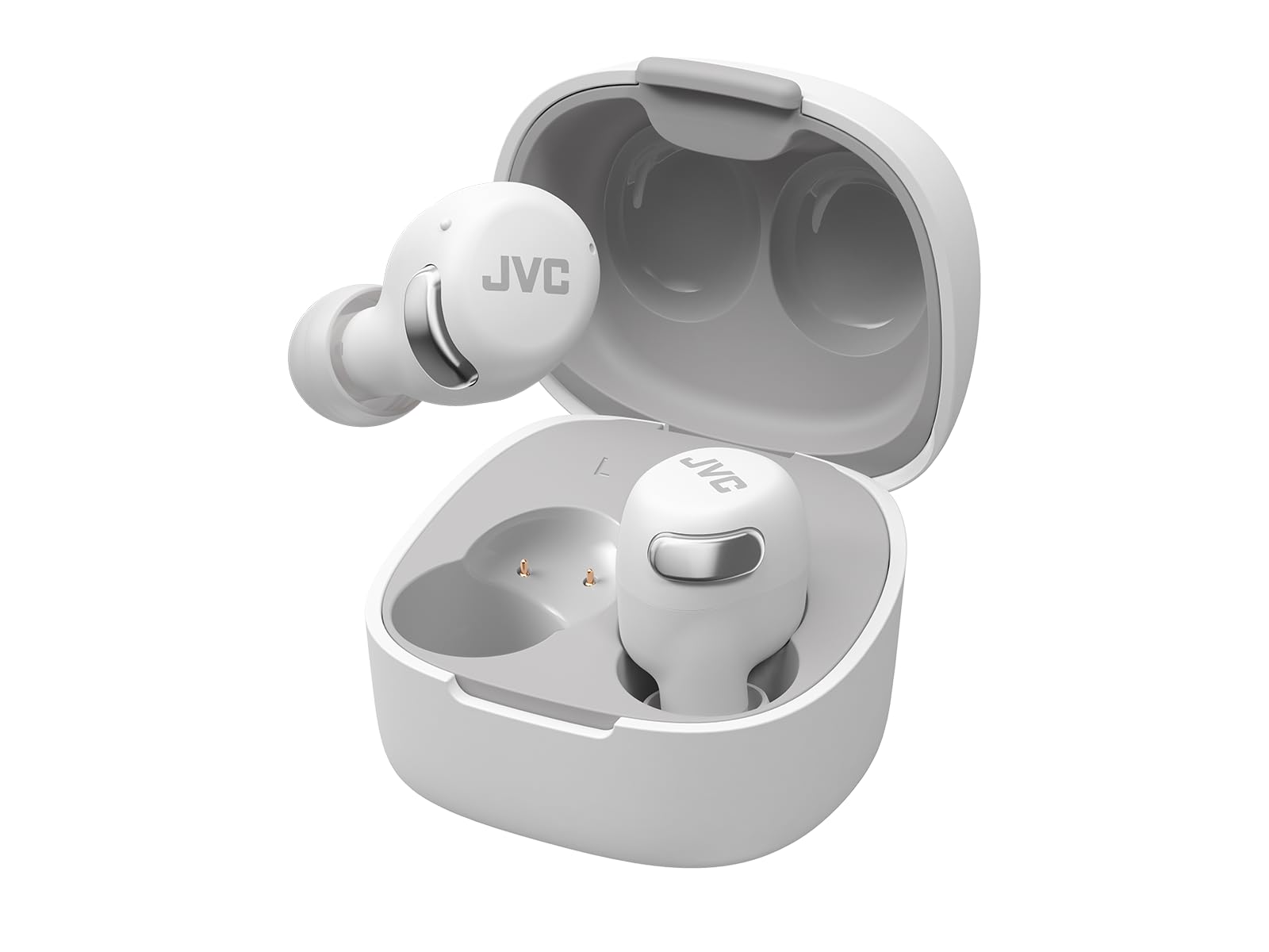 JVC HA-A30T2-W True Wireless Earbuds with Noise Cancelling, Optimised Comfort and Sound Quality, App Control with Multi-Point Connection, Industry-leading Small & Light Design (White)