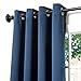 Best Home Fashion Thermal Insulated Blackout Curtain - Antique Bronze Grommet Top - Navy - 52