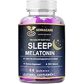 Sennacare Melatonin Gummies for Adults, Sleep Support Supplement with L-Theanine, Chamomile, Lemon Balm, 60 Count – Natural Aid for Restful Sleep