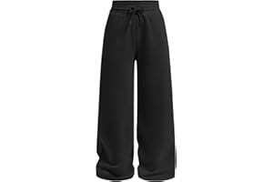 Ecolala Girls Wide Straight Leg Loose Sweatpants Elastic Waist Drawstring Jogger Pants