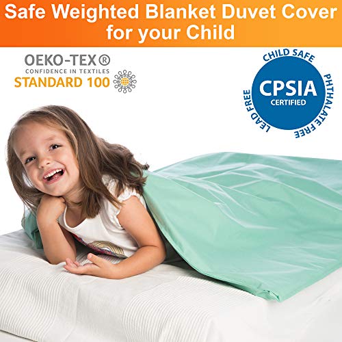 Hazli Waterproof Kids Duvet Cover for Weighted Blanket - 36" x 48" Minky 100% Cotton with Waterproof Backing - Removable and Machine Washable Duvet Cover for Kids Blanket - Thumbnail 5