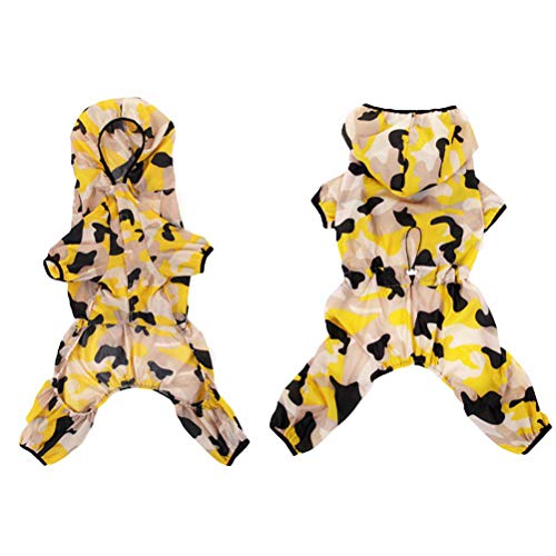 Delifur Dog Sun Protection Clothing Summer UV Proof Hoodie Clothes for Large Dogs Pet Four Legs Sunscreen Costume (4XL)