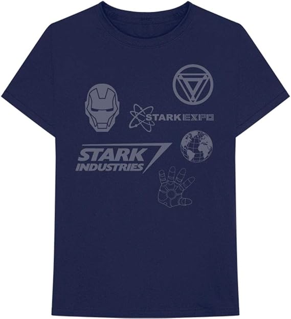 amazon com iron man men s stark expo slim fit t shirt navy clothing amazon com
