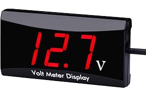 DC 12V Car Digital Voltmeter - AIMILAR LED Display Voltage Volt Meter Gauge for Car Motorcycle (Red)