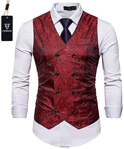 Cyparissus Mens Vest Waistcoat Men's Suit Dress Vest for Men or Tuxedo Vest