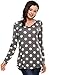 Zeagoo Polka Dot Blouse Long Sleeve Crew Neck Shirt Women Pullover Tops