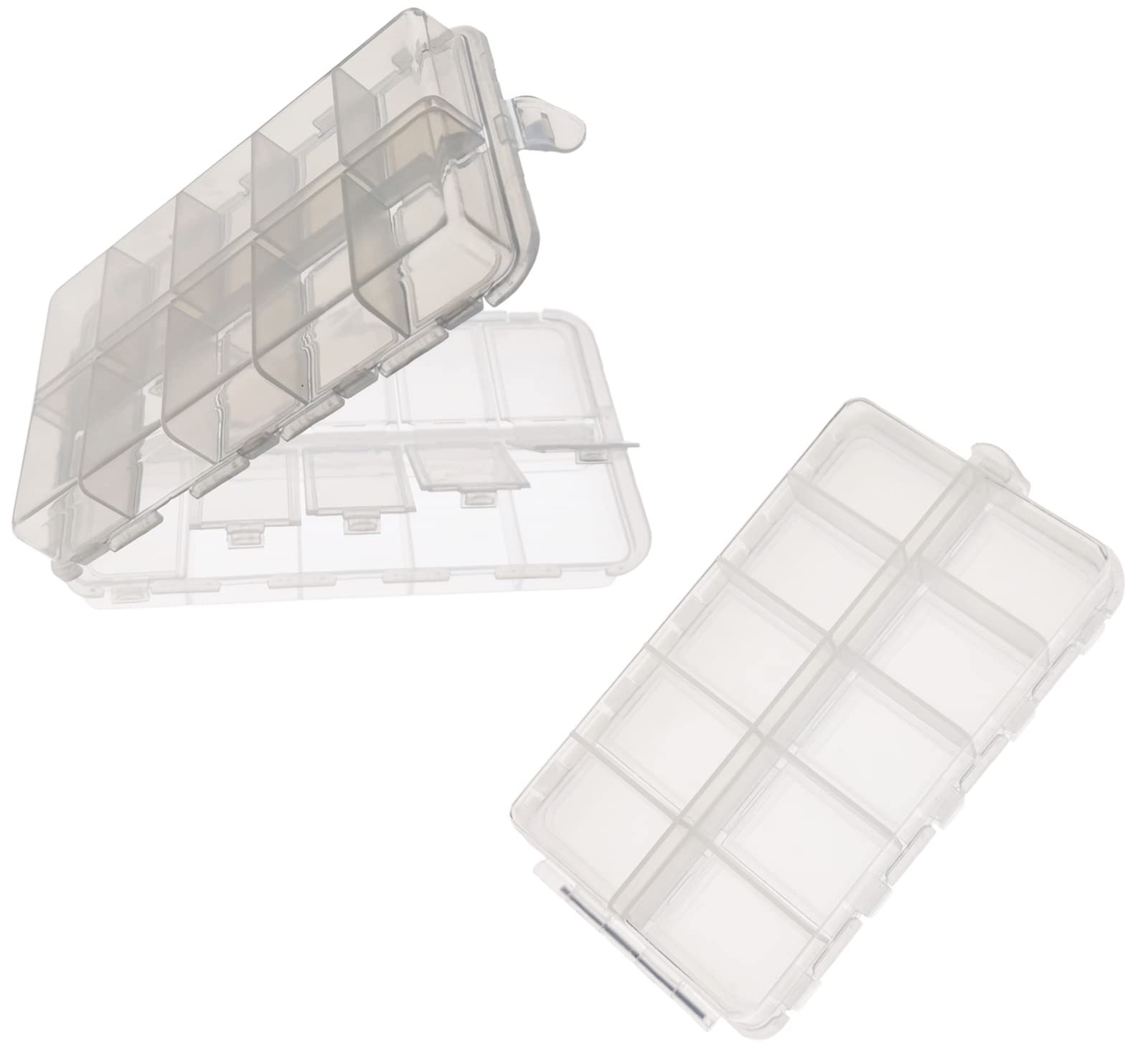 Fishing Tackle Box Clear Case: 2 packs Small Portable Case - Fishing Hooks Baits Storage Boxes with 20 Compartments Containers