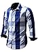 Neleus Men's Long Sleeve Button Down Plaid Shirts,112,Blue,XL,Tag 2XL