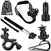 EEEKit Starter Kit for Midland Action Camera,Handheld Monopod,Bike Handlebar/Car Sun Visor/Bike Bicycle Helmet Mount Holder,2 Ports USB Car Charger