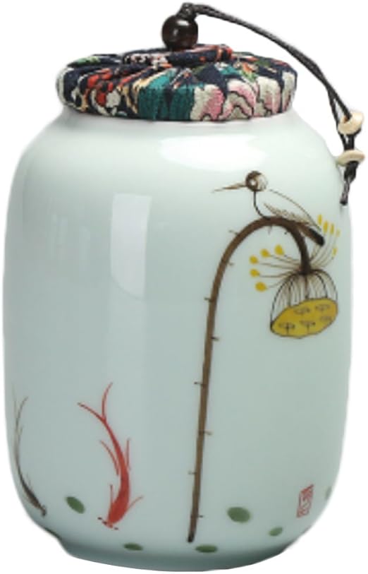 LUNA VOW Japanischer Keramik Tee Kanister Traditioneller Tee Caddy (A40