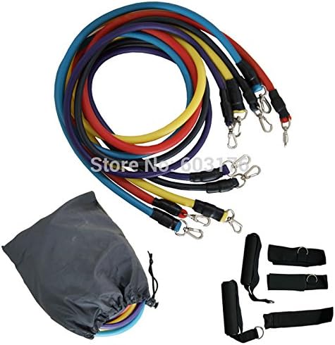 11pcs/Set Fitness Resistance Bands Exercise Tubes Practical Elastic Training Rope Yoga Pull Rope Pilates Workout Cordages