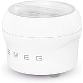 SMEG SMIC01 Ice Cream Maker Attachment for Stand Mixers &ndash; Compatible with SMF02 &amp; SMF03, 1.1 L Capacity, Double-Wall Cooling Bowl, Includes Beater, Lid &amp; Spatula