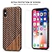 TENDLIN Compatible with iPhone Xs Case/iPhone X Case with Wood Grain Outside Soft TPU Silicone Hybrid Slim Case Compatible with iPhone X and iPhone Xs (Wood & Leather)