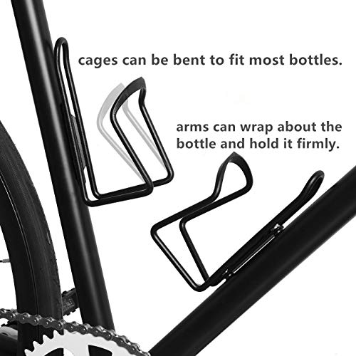 Cutiful Bike Bottle Holder Bicycle Water Bottle Cup Cages Lightweight Adjustable Bottle Holder 2 Pack Black