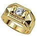 Ahappy-Claw Setting Zircon Hip hop Ring Men's Wedding Engagement Ring Band R245