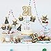 Blulu Birthday Party Decoration Set Golden Birthday Party Centerpiece Sticks Glitter Table Toppers Party Supplies, 24 Pieces (21th Birthday)