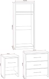 Seconique Seville Bedroom Set Grey Gloss Light Oak Wardrobe Furniture view 5