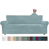 ZNSAYOTX Luxury Velvet Couch Cover 4 Piece Stretch