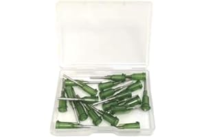 SANANTS 20 Pack - 14 Ga 1/2 Inch Blunt Tip Dispensing Needle with Luer Lock,Olive