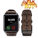 top4cus Genuine Leather Band iwatch Strap Compatible with Apple Watch Series 6, SE, 5, 4, 3/2/1 and Sport Edition, Stainless Steel Clasp (42mm, Retro Coffee Brown)