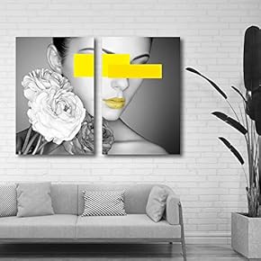 Beauty With Yellow Touches - 2 Panel Canvas Art