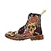 D-Story Shoes Skull and Flower Lace Up Martin Boots For Women