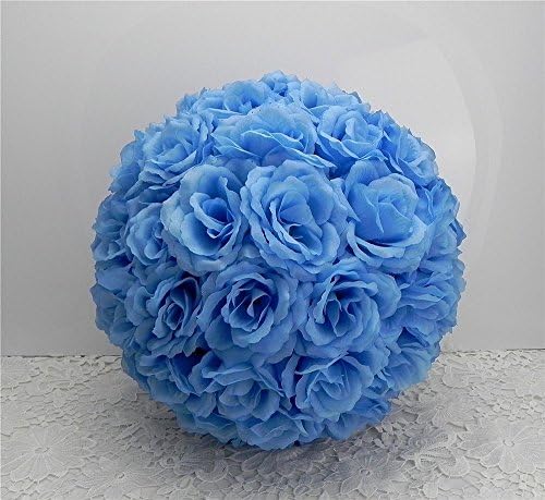 10 PCS HOT SELL Colorful High ,Quality 15-40CM Rose Pomander Flower Kissing Ball Color:Light Blue Size:Diameter:20cm 7.8"