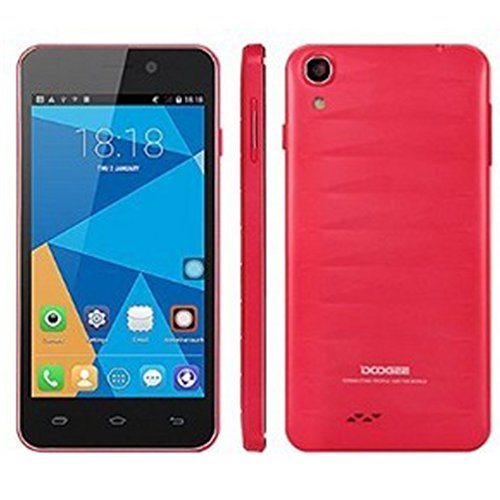 DOOGEE DG800 4.5 Inch IPS Screen MTK6582 Quad Core 1.3GHz Android 4.4.2 1GB/8GB Dual SIM Dual Standby 3G Smartphone 8.0MP/13.0MP Dual Cameras Wifi GPS (Red)
