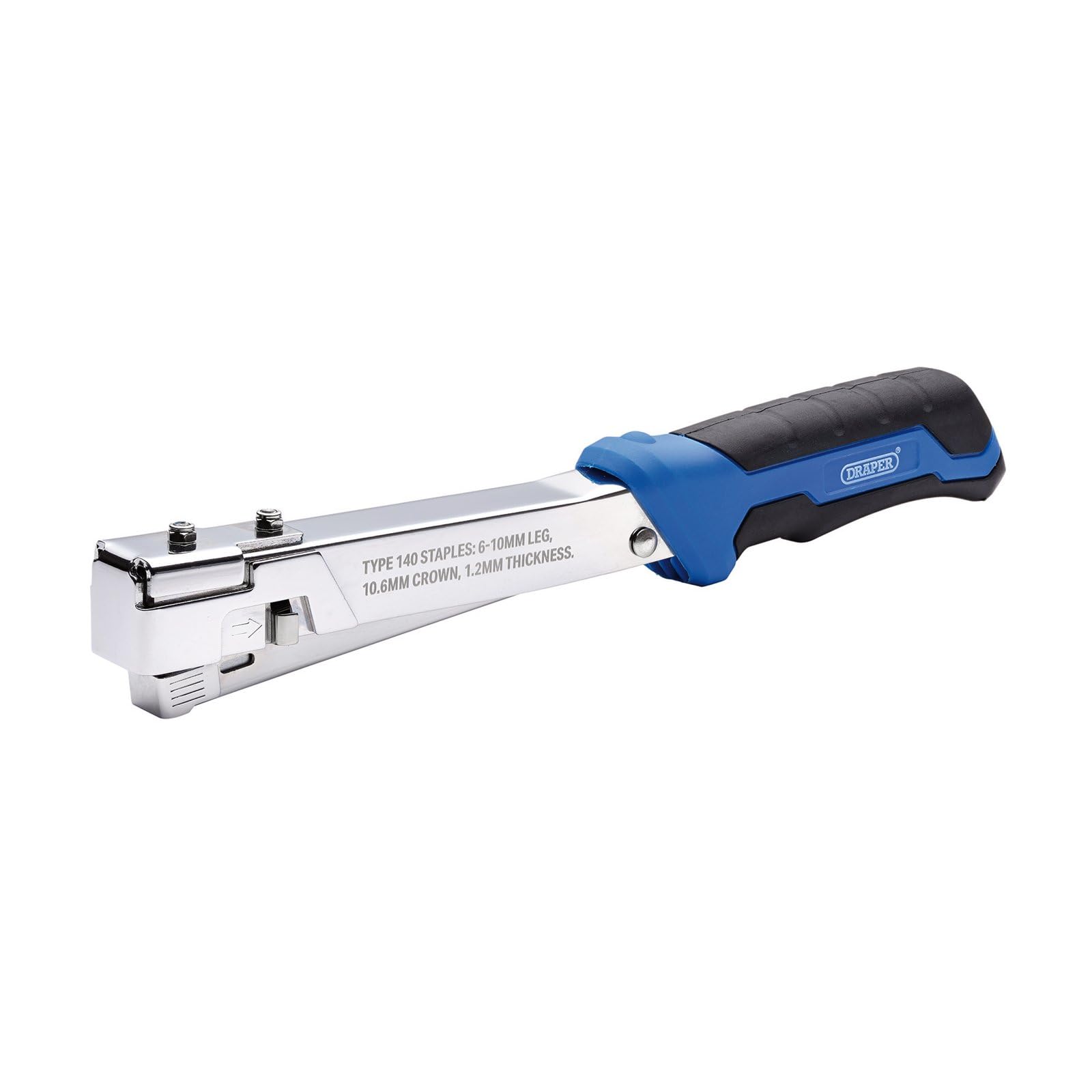 Draper Hammer Tacker, Uses Type 140/6-12mm Staples, Durable Steel - 13807 - Soft Grip