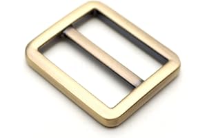 CRAFTMEMORE Flat Metal Slide Buckle Triglide Strap Keeper Leathercraft Bag Belt Adjuster Sliders 6 Pack VTSL