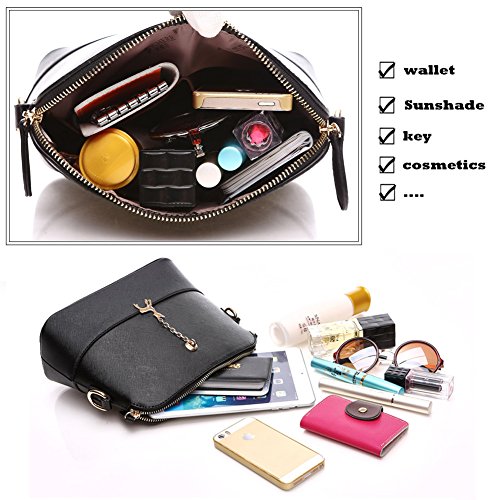 SiMYEER Stylish Crossbody Bags Shoulder Bag Purses for Women Small Ladies Handbags Messenger Bags (Black 2) - Thumbnail 4