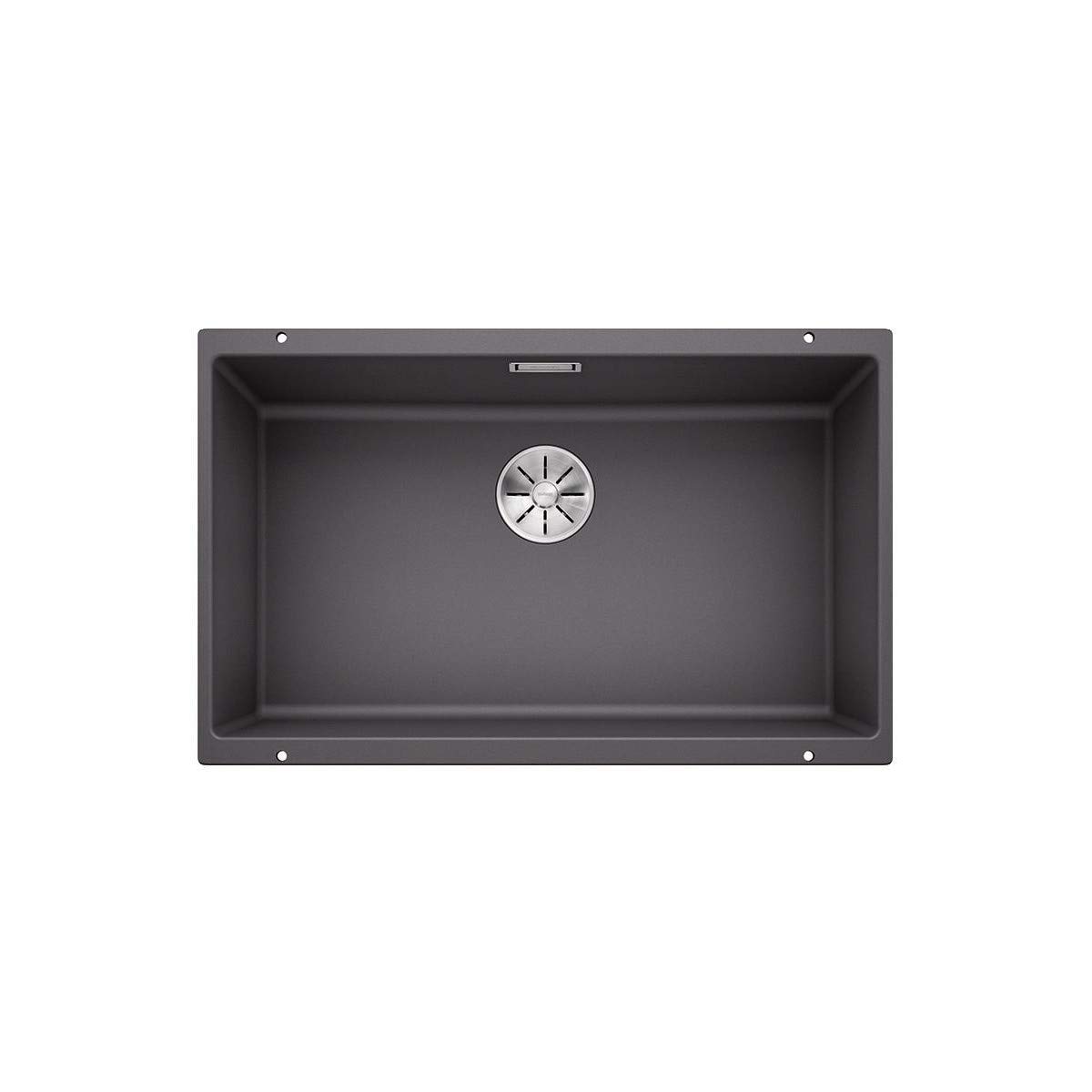 BLANCO SUBLINE 700-U | SILGRANIT Sink in Rock Grey | Installation Type: undermount Installation | for 80 cm Wide Base cabinets | One Cut-Out and only one Installation | [73x46x20.2 cm]