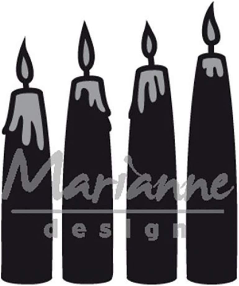 Marianne Design Craftables Advent Candles Die, Metal, Grey, 14.1 x 8.4 x 0.2 cm