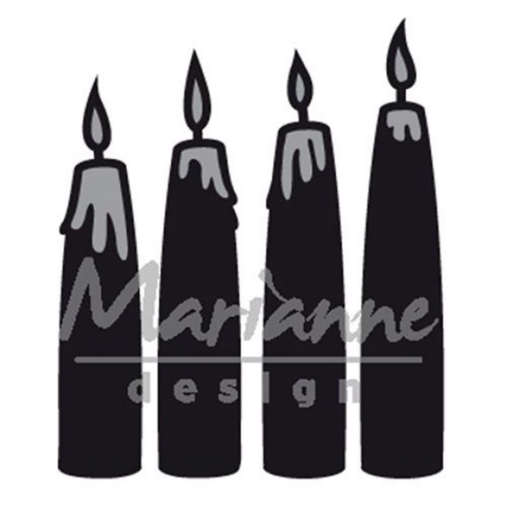 Marianne Design Craftables Advent Candles Die, Metal, Grey, 14.1 x 8.4 x 0.2 cm