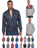 Enimay Men's Business Casual Fashion Half Zip Striped Long Sleeve Sweater Jacket