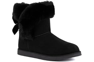 Juicy Couture Women's Slip On Winter Snow Boots Warm & Insulated Fur Lining Comfortable Fashion Booties