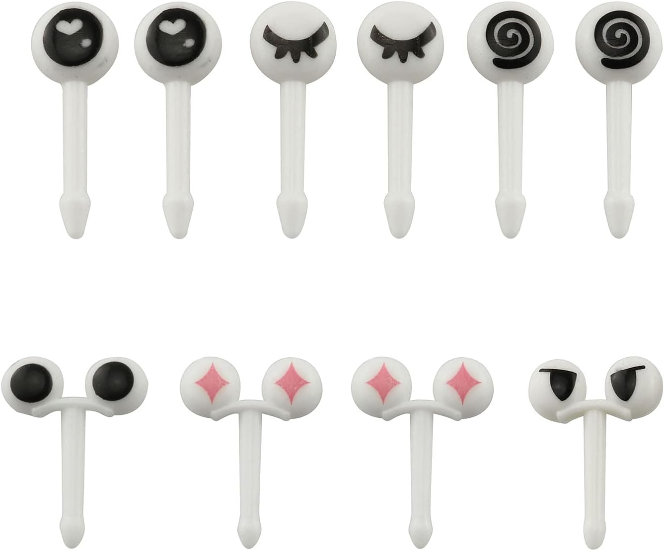 Tegg Eye Food Toothpick 30PCS Plastic Lovely Eyes Cartoon Forks Cute Bento Decorative Tableware Food Picks Fish Fork
