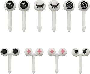 Tegg Eye Food Toothpick 30PCS Plastic Lovely Eyes Cartoon Forks Cute Bento Decorative Tableware Food Picks Fish Fork