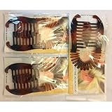 (Ship from USA) 3 Sets of Banana Hair Clip Clincher Claw Holder Combs With Spring Tortoise
