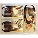 (Ship from USA) 3 Sets of Banana Hair Clip Clincher Claw Holder Combs With Spring Tortoise