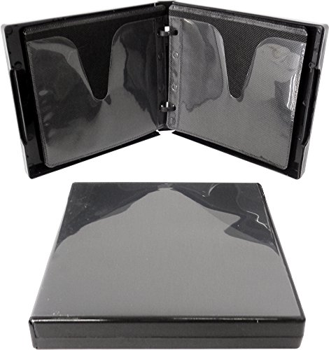 (1) Black 12-Disc Capacity CD DVD 2-Ring Album Wallet Book Storage CDBR2412BK (UniKeep Style)