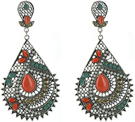 Twinkle with Application Earrings - Teardrops (Orange)