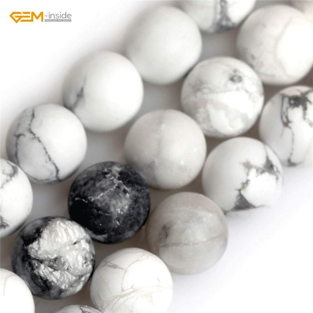 SHGbeads 10mm Frost Matte White Howlite Jasper Semi Precious Gemstone Round Loose Beads for Jewellery Making DIY Handmade Craft Supplies 15" - Image 3