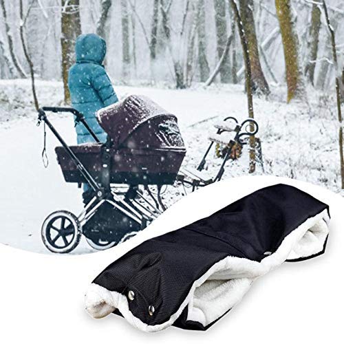 Yizhet Baby Stroller Warm Gloves, Baby Pushchair Windproof Thickening Fleece Hand Muff Extra Thick Waterproof Anti-Freezing Gloves for Baby Carriage/Pram